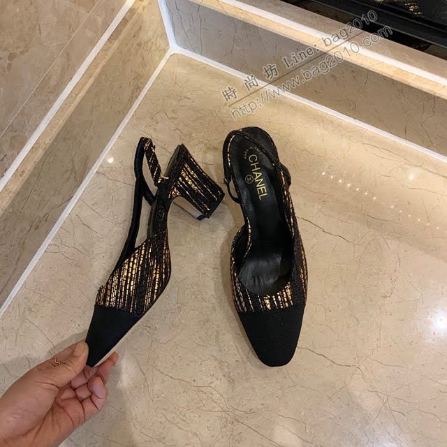 Chanel女鞋 香奈兒時尚經典涼鞋 Chanel中跟涼鞋  naq1095
